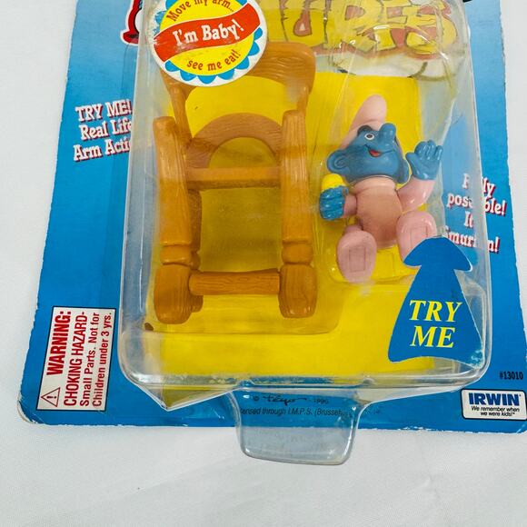 5 for $25| 1996 The Smurfs Baby Smurf with High Chair Figure - Picture 5 of 10